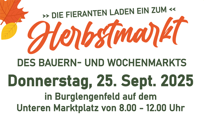 "Herbstmarkt" des Bauern- und Wochenmarkt Burglengenfeld